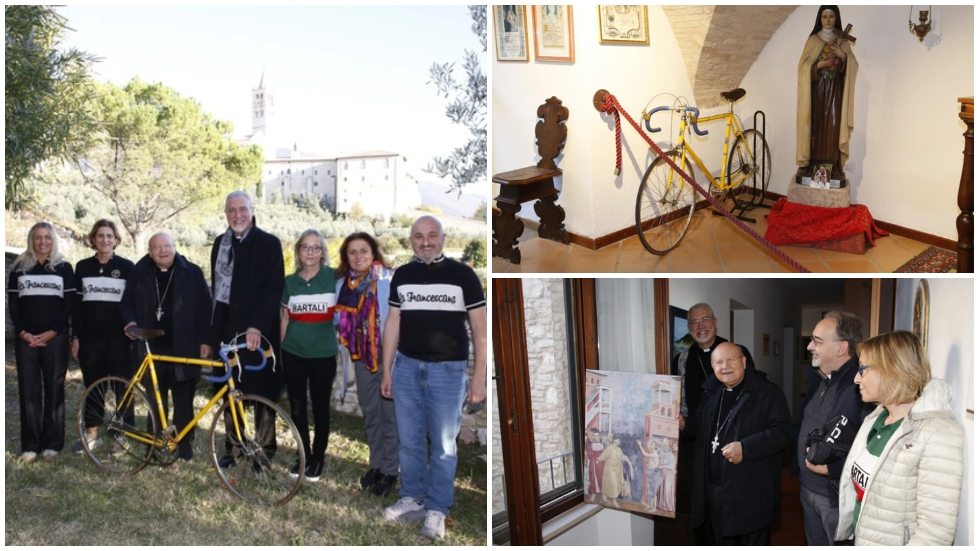 Il vescovo Nostro dona al Museo di Assisi una bicicletta Bartali anni ...